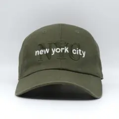 NYC ニューヨークシティー ロゴ 刺繍 キャップ Danelley カーキ
