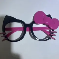 HELLO KITTY メガネ 黒/ピンク