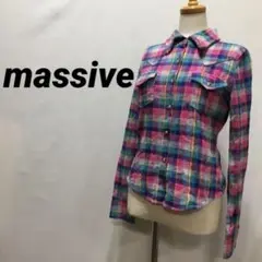 massive チェック チェックシャツ ネルシャツ トップス M