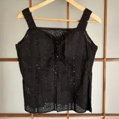 ブラック刺繍キャミソール