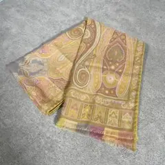 ETRO エトロ ストール ペイズリー イエロー スヌード マフラー 総柄