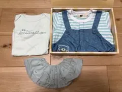 【新品】ベビー服 ロンパース ドライメッシュデニムプリントショートオール
