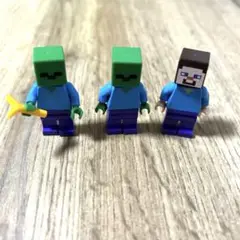 Minecraft フィギュアセット スティーブ ゾンビ 2体 おまけ付き