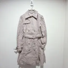 【モルガンドゥトワ】総刺繍入りトレンチコート　ベルト付き　サイズ38