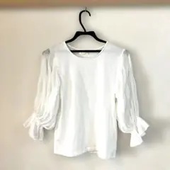 BEAMS HEART ビームスハート　美品　プルオーバー　シフォン袖　五分袖