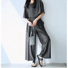 2XL 極美品 24SS 23区 ストレッチジョーゼット レイヤー カットソー