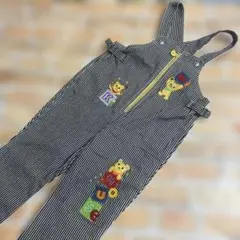 ミキハウス　ストライプ柄オーバーオール size 100