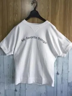 Corn 半袖スウェットアーチプリントTシャツ　フリーサイズ