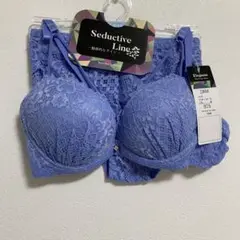 elegant B75 ブラジャー ショーツ ブルー 水色 レース