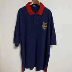 POLO RALPH LAUREN ネイビー/レッド 刺繍ロゴ ポロシャツ5XL