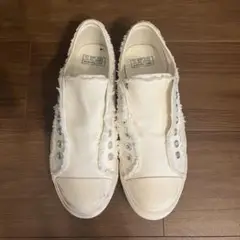 コーエン ホワイト キャンバス スリッポン