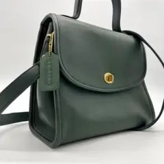 【極希少】オールドコーチ 緑 2way Manor Bag グラブタンレザー