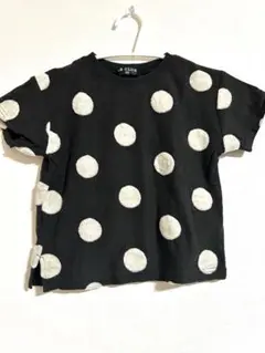ドット Tシャツ 100 半袖 黒 男の子 女の子 男女