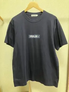 【MILKFED】ロゴプリントTシャツ ネイビー Lサイズ
