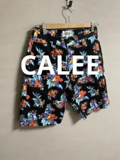 CALEE ハーフパンツ　総柄　アロハ　ブラック　サイズS