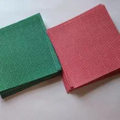 ドット柄布製ブックカバー(緑・赤)