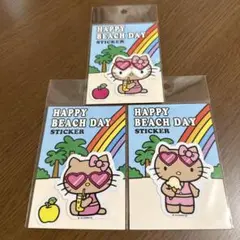 【沖縄限定品】キティ ハッピービーチデイ ステッカー　日焼けキティ　3枚
