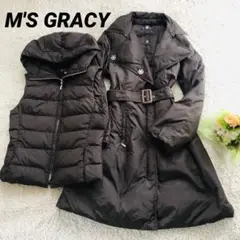 M'S GRACY ダウンコートu0026ダウンベスト 3way ロング丈 茶 38