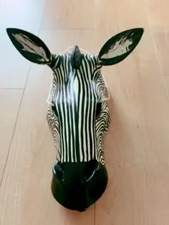 【値下げ中】木製ゼブラ頭部オブジェ　made in Africa