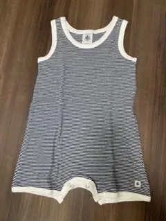 プチバトー　ストライプ柄ロンパース