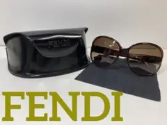フェンディ サングラス ズッカ ケース付き ロゴ入り ブラウン FENDI 茶色