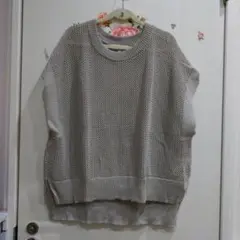 B-2 SEASON REASON しまむら　メッシュ編み ノースリーブニット