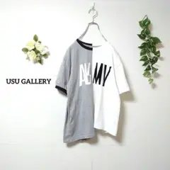 USU GALLERY Tシャツ フロントプリント S グレー ホワイト