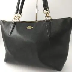 美品✨ COACH トートバッグ 黒 肩掛け A4収納可 ゴールドロゴ