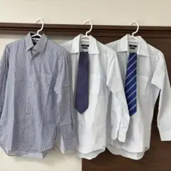 ワイシャツ　ビジネス　3枚セット　ボーダー　無地