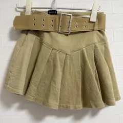 SPICA ベージュ プリーツスカート ベルト付き