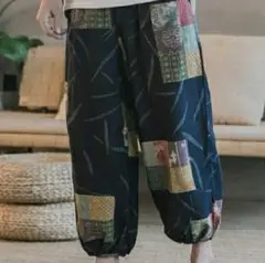 ユニセックス ボリュームパンツ エスニック アラジンパンツ フリーサイズ 涼しい