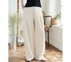 神戸レタス 【プチM】エクリュ ジャージーコクーンタックパンツ
