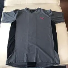 Puma グレー Vネック Tシャツ Lサイズ