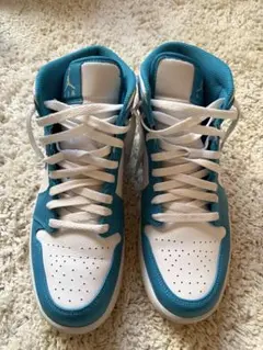 Air Jordan 1 ホワイト/ターコイズ ハイカットスニーカー