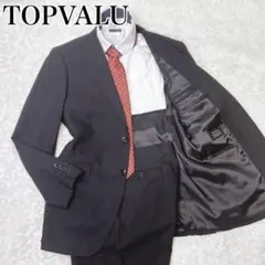 トップバリュ スーツ セットアップ ブラック ストライプ A6 ビジネス