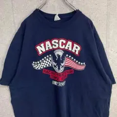 DELTA ナスカー　ロゴプリント　ネイビー　ビックサイズTシャツ　2XL