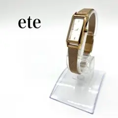 ete レクタングルフェイス メッシュベルト ウォッチ レディース ゴールド