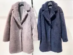 Theory luxe 20aw テディベアチェスターコート ネイビー