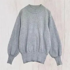 センスオブプレイス　ハイネックロングカフスニット　グレー　F