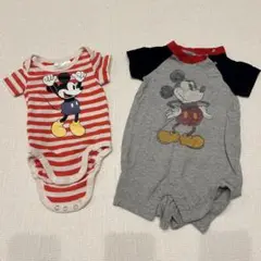 H&M & GAP ミッキーマウスロンパース2点セット