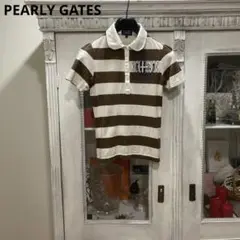 パーリーゲイツ 半袖シャツ 0 ブラウン系 ボーダー ゴルフウェア