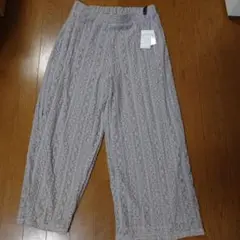 未使用タグ付きレース裏地付きパンツ　ウエストゴム　LLサイズ