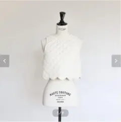 ジプソフィアgypsohila Scallop Quilt Vest White