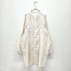レッドカラージェニー シャツワンピース 膝丈ワンピ フレア ベージュ M