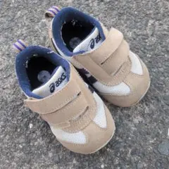 asics キッズスニーカー ベージュ/ネイビー