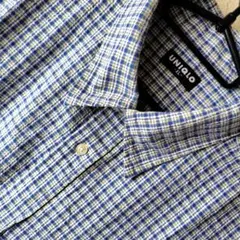 90s OLD UNIQLO 半袖チェックシャツ XL 90年代USED紺タグ