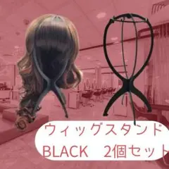 ウィッグスタンド2個セット ブラック 組み立て式 ウィッグ 帽子 コスプレ