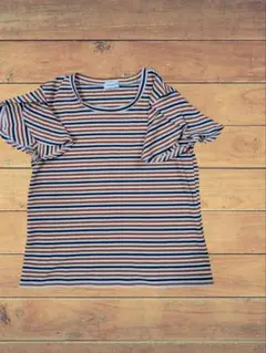 LUNACION フリルスリーブ Tシャツ ストライプ
