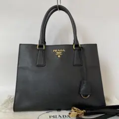 【極美品】プラダ ハンドバッグ 2way サフィアーノレザー 1BA118 黒