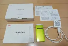 ガラケー　GRATINAグラティーナ　ライムグリーン　KYY06　3G携帯